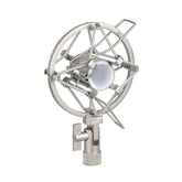 Silberne, schlanke, stoßfeste Mikrofonhalterung, 22–24 mm, robustes Metall